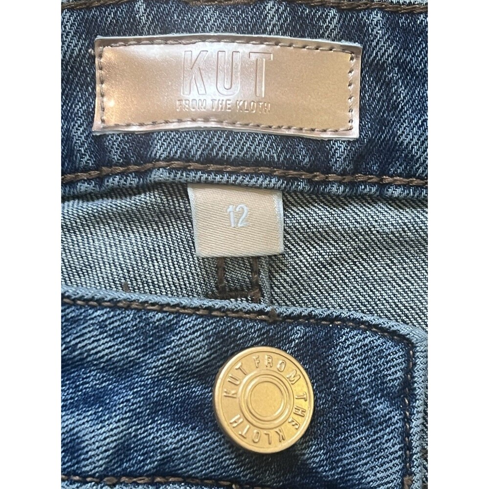 KUT From the Kloth Meg High Rise Wide Leg Wide Blue Jeans Sz 12 - Picture 4 of 5